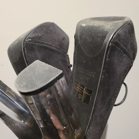 Vintage Y2K Black Leather High Heels Shoes - Picture 5 of 5